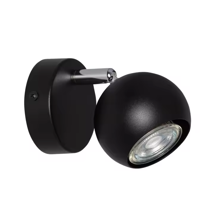 Ledkia Lámpara de Pared Aluminio Orientable 1 Foco Negro Ates Negro - 1