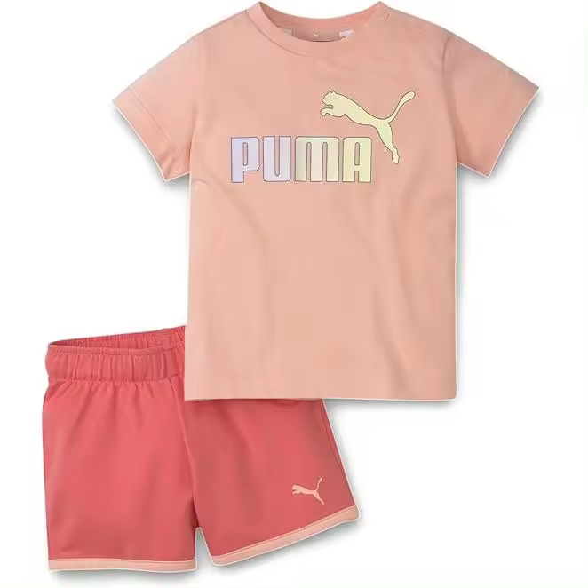 Conjunto Minicats PUMA para bebé unisex en tonos melocotón con logo de PUMA - 1