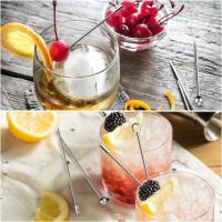 20Pcs/pack Palillos De Cocktail De Acero Inoxidable Reutilizable Herramientas De Barra Para Olivas Y Aperitivos - details 4