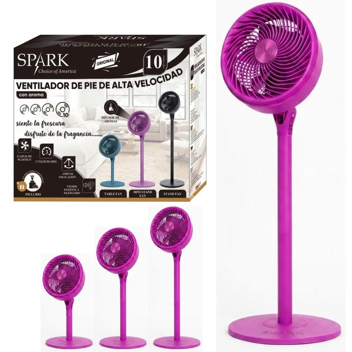 Ventilador 3-en-1 Spark 10" | 5 Aspas Potentes, 3 Alturas y Difusor de Aroma Incluido | Silencioso y Elegante Spark — oferta en Miravia