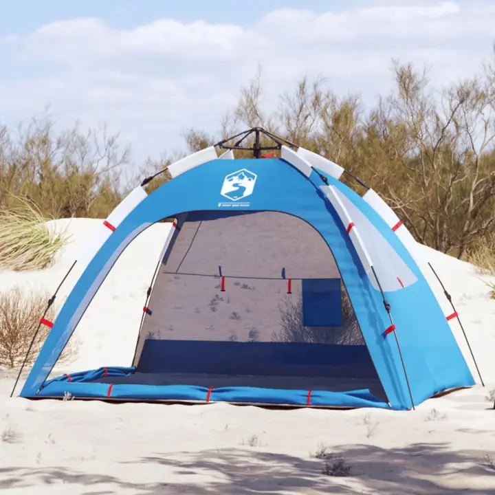 vidaXL Tienda de playa 2 personas impermeable apertura rápida azul - 1