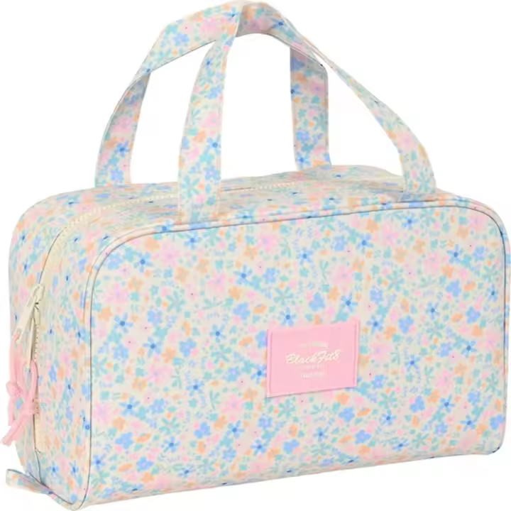 SAFTA - NECESER RECTANGULAR BLACKFIT8 "BLOSSOM" - Neceser Material Resistente y Fácil de Limpiar - Neceser porta Objetos Compartimientos con Cremallera - Neceser Diseño Único y Licencia Oficial By BLACKFIT8 "BLOSSOM" - 1