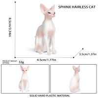 Estatua De Gato Sin Pelo Miniatura Modelo Sphynx Viva Figura De Animal Para El Hogar Tamaño 1.8x1.4x3.4 Pulgadas - details 4