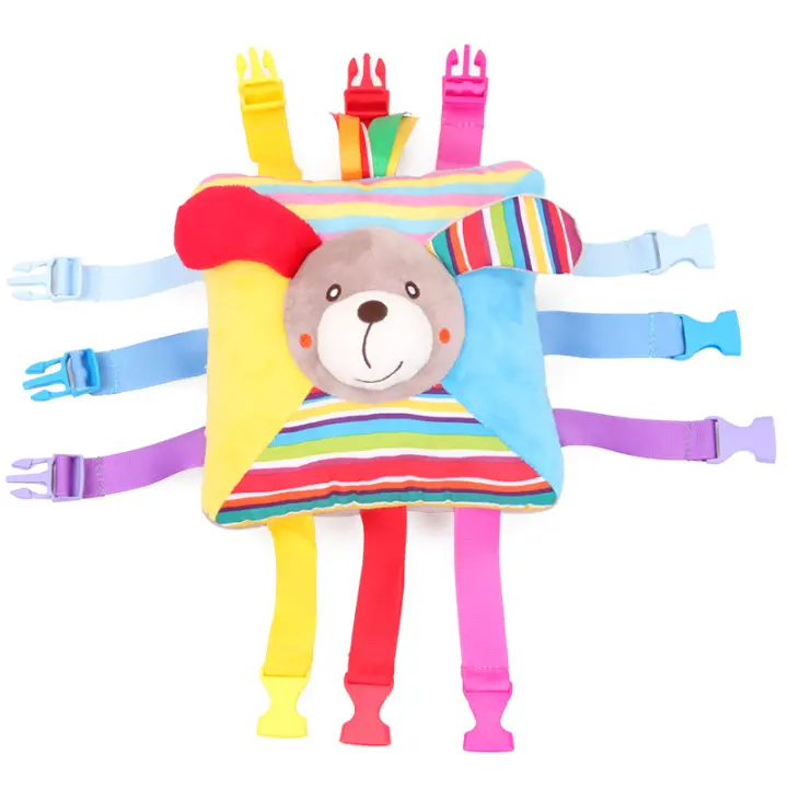 Juguetes educativos a juego con hebillas, letras y símbolos cognitivos de colores, juguetes de peluche de animales de dibujos animados - 1