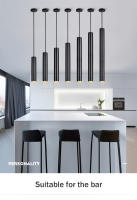 Lámpara Colgante De LED Moderna En Tubo Largo Cilindrica Para Cocina Y Comedor IluminaciónSuspension Con Cordón Estilo Contemporáneo - details 3