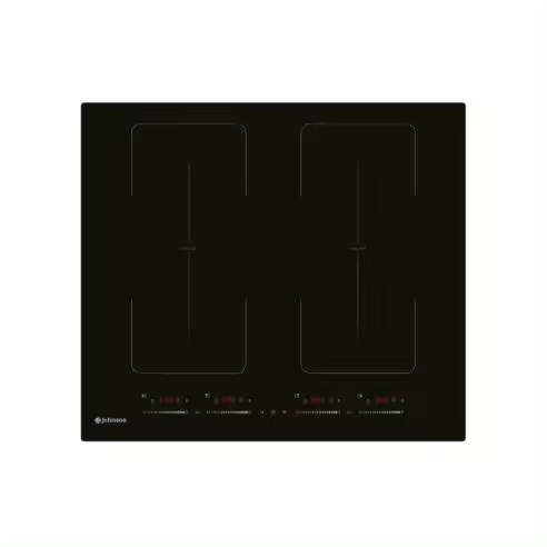 Meimon Placa de Inducción Johnson Cristal Negro con 2 Zonas Flexibles y 4 Zonas Independientes, Potencia Total 7,4 kW, Función Booster, Control Táctil Deslizante, Temporizador de 8 Horas, Bloqueo Infantil, y Función de Transferencia de Ajustes entre - 1