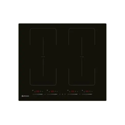 Meimon Placa de Inducción Johnson Cristal Negro con 2 Zonas Flexibles y 4 Zonas Independientes, Potencia Total 7,4 kW, Función Booster, Control Táctil Deslizante, Temporizador de 8 Horas, Bloqueo Infantil, y Función de Transferencia de Ajustes entre - 1