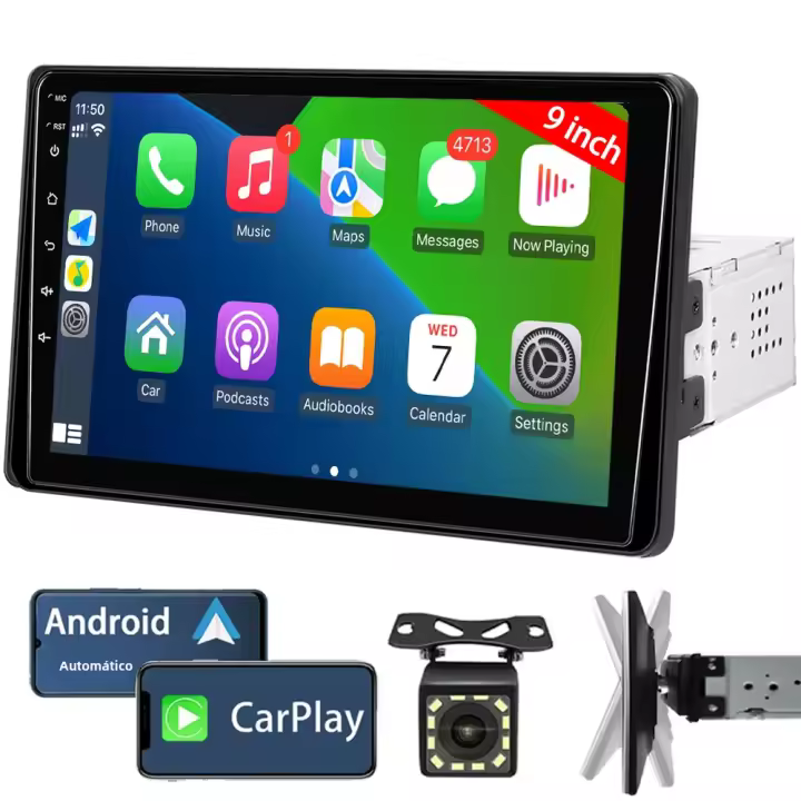 Estéreo De Coche Nuevo 9 Pulgadas Pantalla Táctil HD Soporte Carplay Android Auto Bluetooth Cámara De Retroceso Navegación Radio Dinámica Unidimensional - 1