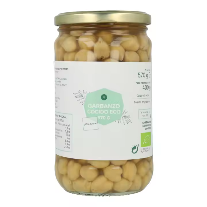 PLANETA HUERTO | Garbanzo Cocido ECO 570 g - Garbanzo Made in Spain - 1