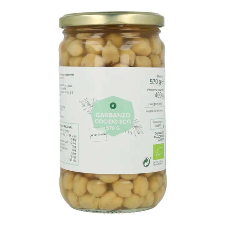 PLANETA HUERTO | Garbanzo Cocido ECO 570 g - Garbanzo Made in Spain - 1