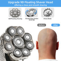 Kit De Aseo Para Hombres Cuchilla Eléctrica 9 Cuchillas Cabeza Flotante Recargable USB 6 En 1 Afeitadora Multifuncional Seco/Húmedo - details 1