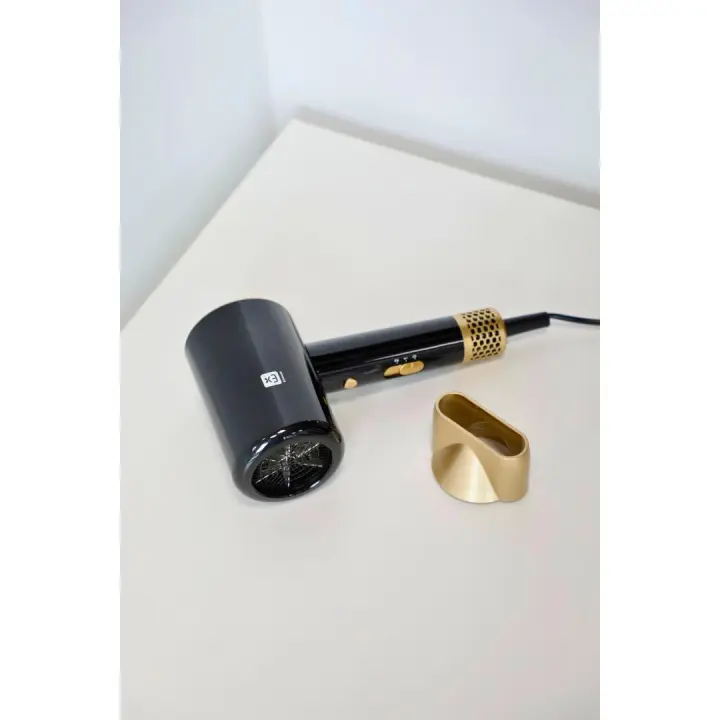 Secador de pelo silencioso con tecnología de iones negativos, protege el cabello y reduce el frizz. Potente motor de 1600W - 2000W,  trae boquilla dorada. Ligero (500 g) y cómodo, ideal para salones o uso diario en casa al mejor precio - Extrahouse - 1