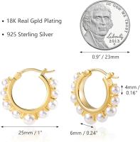 Pendientes de Perlas Mujer Plata Pendientes Mujer Dorados Pendientes Oro Mujer Regalo para mujeres,novias y niñas - details 2