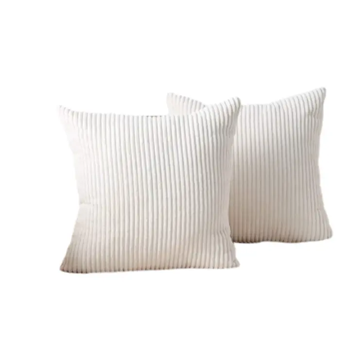 SSITO Juego de 2 Fundas de Juguetes Decorativas 60x60cm Pana Color Sólida Suave Sudadera Fundas de Juguetes para Sofá Coche Dormitory Hogar Beige 60x60cm - 1