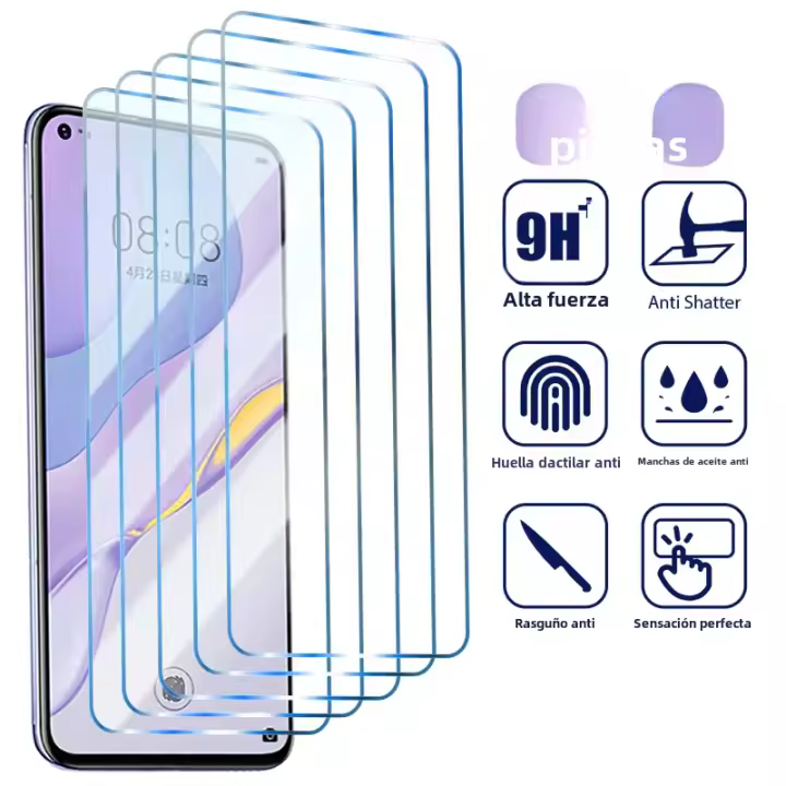 Protector De Pantalla Para Huawei P30 P40 P20 Mate 20 Lite Y6 Y7 2019 Vidrio Templado Para Huawei P Smart Z 2019 2021 Nova 5T Pack De 5 - 1