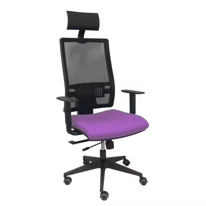 Silla de Oficina Ergonómica Piqueras Y Crespo con Brazos Regulables y Cabecero, Diseño Lila - 1