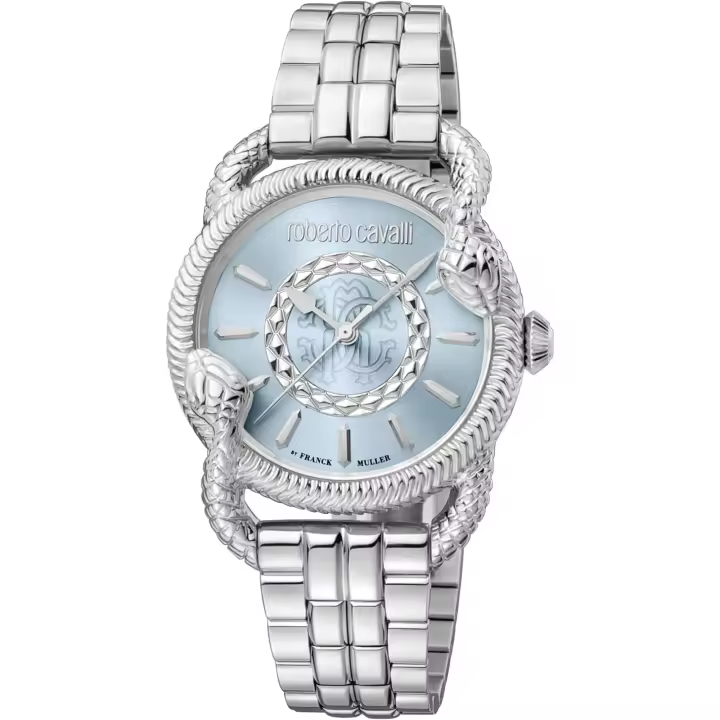 Reloj de pulsera Roberto Cavalli by Franck Muller - RV1L126M1021 correa color: Gris plata Dial Azul Mujer - 1