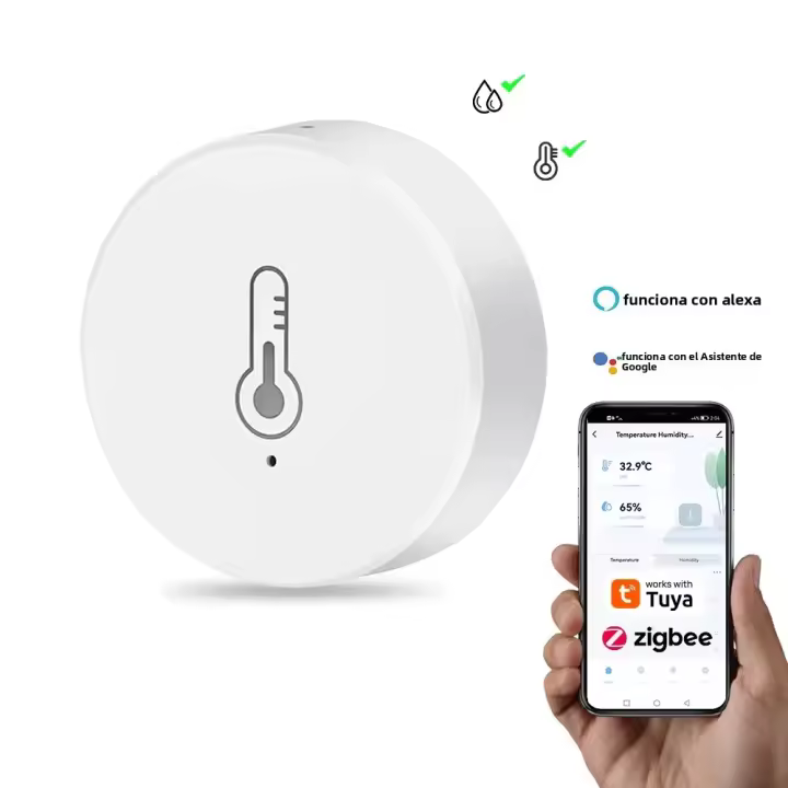 Termómetro Inteligente Zigbee Tuya Para El Hogar Monitor De Temperatura Y Humedad Compatible Con Alexa Y Google Home Assistant - 1