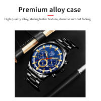 Reloj De Pulsera De Lujo Para Hombre Acero Inoxidable Calendario Luminoso Manos Cuarzo Estilo Casual Reloj Masculino - details 5