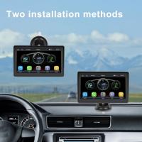 Podofo Monitor inalámbrico de 7 pulgadas para salpicadero de coche, Carplay, Android, Mirror Link, cámara de salpicadero, Bluetooth, FM, navegación GPS, reproductor inteligente - details 0