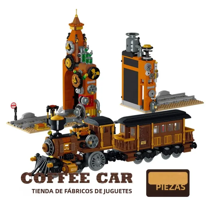 Bloques De Construcción Cyberpunk Con Luz Modelo De Locomotora De Tren Libra De Libros Para Adultos Y Niños Regalo De Cumpleaños DIY Compatible Con Lego - 1