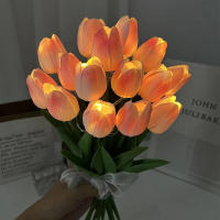 10Pcs Flores Artificiales De Tulipán LED Luz Nocturna Para Decoración De Jardín Hogar Bodas Cumpleaños Regalo Falso Flor Bouquet - details 6
