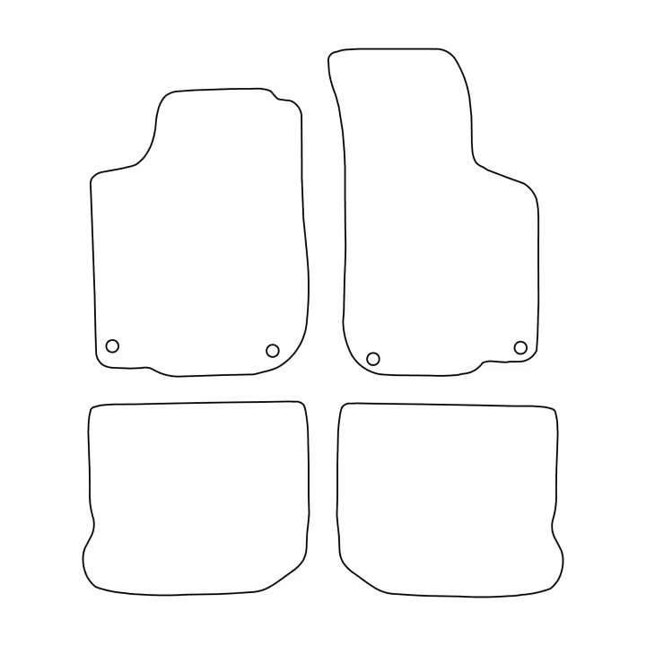 Juego de alfombrillas de terciopelo para Skoda Octavia I 1996-2010 - acabado negro - 1