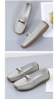 Zapatillas Casuales Para Mujer 2024 Talla Grande Zapatos Planos Slip-on Mocasines De Cuero Genuino Barco Zapatos Casuales De Primavera/Otoño - details 8