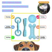 Juego De 4 Juguetes Para Perros Masticables De Goma Suave Juguetes Para Limpiar Los Dientes De Tu Mascota Divertidos Bolas De Hueso Para Distribuir Alimentos - details 5