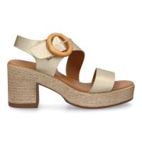 PuntoSalao Sandalias doradas de plataforma y tacón en yute para mujer VR5-1610 - details 1
