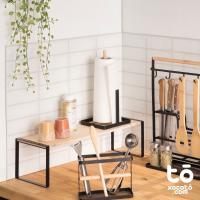 XOCOTŌ® Estante Organizador de Armarios, encimera, para cocina y todo tipo de estancias | 50,5x18x15 cm | Estante divisivo de madera con laterales metálicos - XOCOTO HOME - details 0