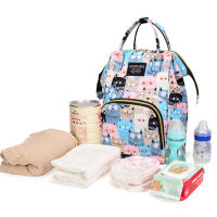Mochila De Maternidad Con Estampado De Dibujos Animados Gran Capacidad Para Almacenamiento De Botellas De Bebé Y Diaper Bolsa De Moda Para Mujeres Con Mochila Suave Y Cinturón De Aire - details 1