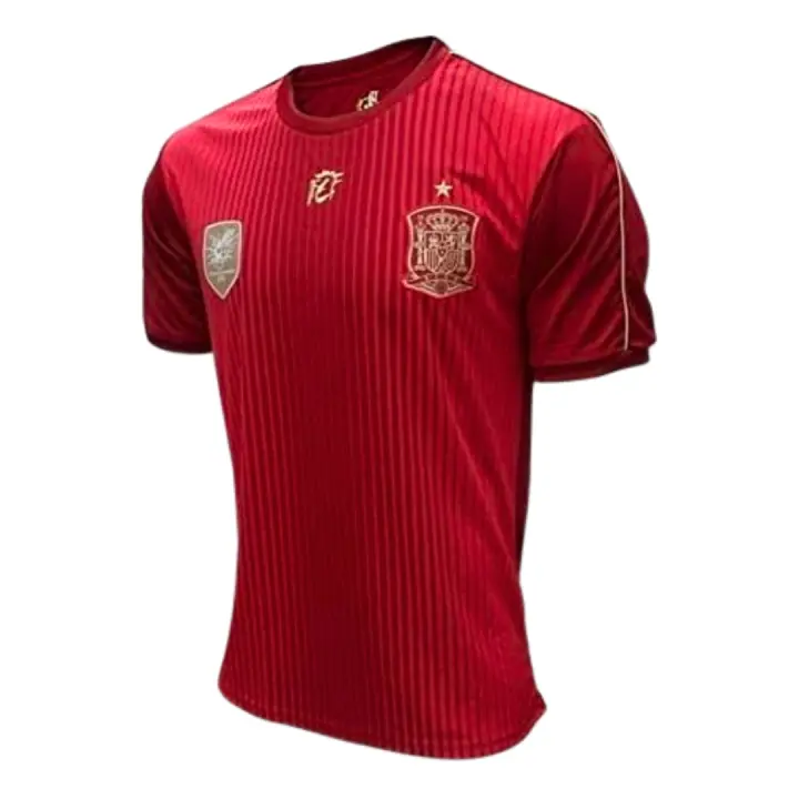 RFEF Camiseta Juanfran 20 Réplica Oficial Licenciada Real Federacion Española de fútbol 2014 2015 con logo y escudo bordado estrella campeones del mundo La roja con líneas verticales Selección Española - 1
