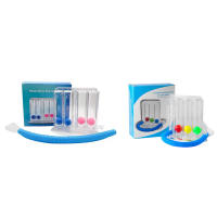 Entrenador De Respiración 3/4 Balones Para Mejorar La Función Pulmonar Spirometría Exercitador De La Respiración Medidor De La Exhalación Herramienta De Fitness Integrado - details 0