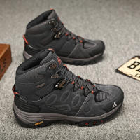 Botas De Senderismo HIKEUP Para Hombre Suela Antideslizante Alta Transpirables Impermeables De Cuero Sintético Y Malla Para Otoño E Invierno - details 21