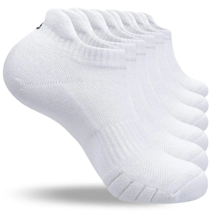 Pares de calcetines de Algodón, calcetines para correr, Blancos - 1