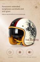Nueva Casco De Motocicleta Retro Mitad Cabeza Para Hombre Estilo Americano Retro Abrigo Invierno Casco De Cruce De Tres Cuartos - details 2