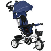 HOMCOM Triciclo para Bebés Plegable Triciclo Evolutivo 2 en 1 para Niños de 12-60 Meses con Toldo Plegable Mango de Empuje Telescópico Reposapiés Cinturón de Seguridad y Cestas - details 0