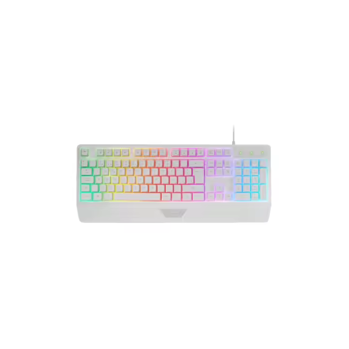 Mars Gaming - MK124, Teclado Ergonómico H-Mech, Reposamuñecas Integrado, Iluminación FRGB Rainbow, Teclado Gaming Ant - MK124WES MK124WES - 1