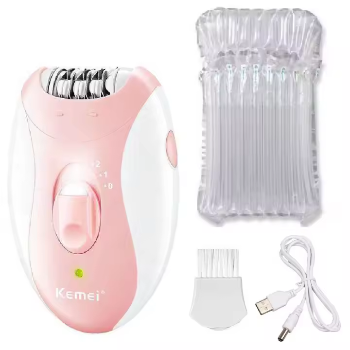 Epilador Recargable Kemei Para Mujer Remover Vello Facial Y Corporal Trimmer De Bikini Epilador Rotativo Para Piernas Y Axilas - 1