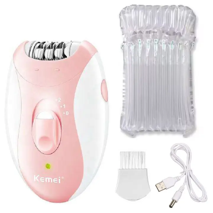 Epilador Recargable Kemei Para Mujer Remover Vello Facial Y Corporal Trimmer De Bikini Epilador Rotativo Para Piernas Y Axilas - 1