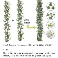 Guirnalda De Hojas Verdes Artificiales Imitación De Eucalipto 78 Pulgadas Con Flores Y Bayas Blancas Para Decoración De Bodas Y Fiestas En El Hogar - details 4
