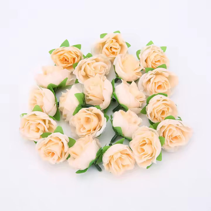 20pcs Flores Rojas De Navidad 3CM Artificial Para Boda Fiesta Decoración De Hogar Y Manualidades Material Seda Uso Indefinido - 1