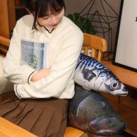 Juguete De Peluche 3D Simulación Peces Mero Salmón Saury Cordero Cojín Creativo Para Sofá Regalo Para Niños Animal De Peluche Tipo Muñeco Relleno De Algodón PP - details 17