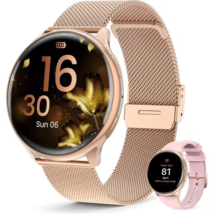 Reloj inteligente con función de voz, 1,39 pulgadas, ciclo menstrual/fitness/IP67 resistente al agua/120+ modos deportivos - 1