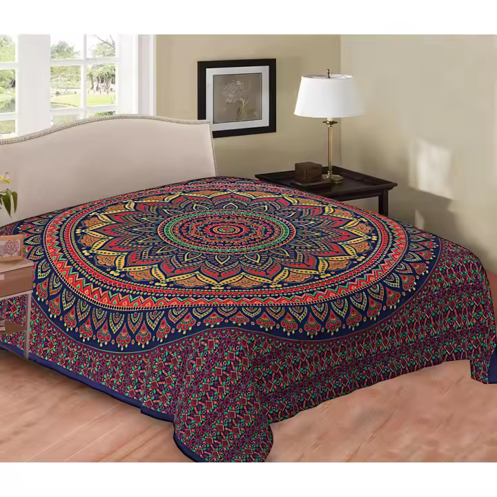 Printex-Tapiz with Estilo de Mandala Indio-220x240 cm- Pareo Manta Picnic,Yoga, Antiarena, Multiusos, Decoracion Cocina, Toalla de Playa - 1