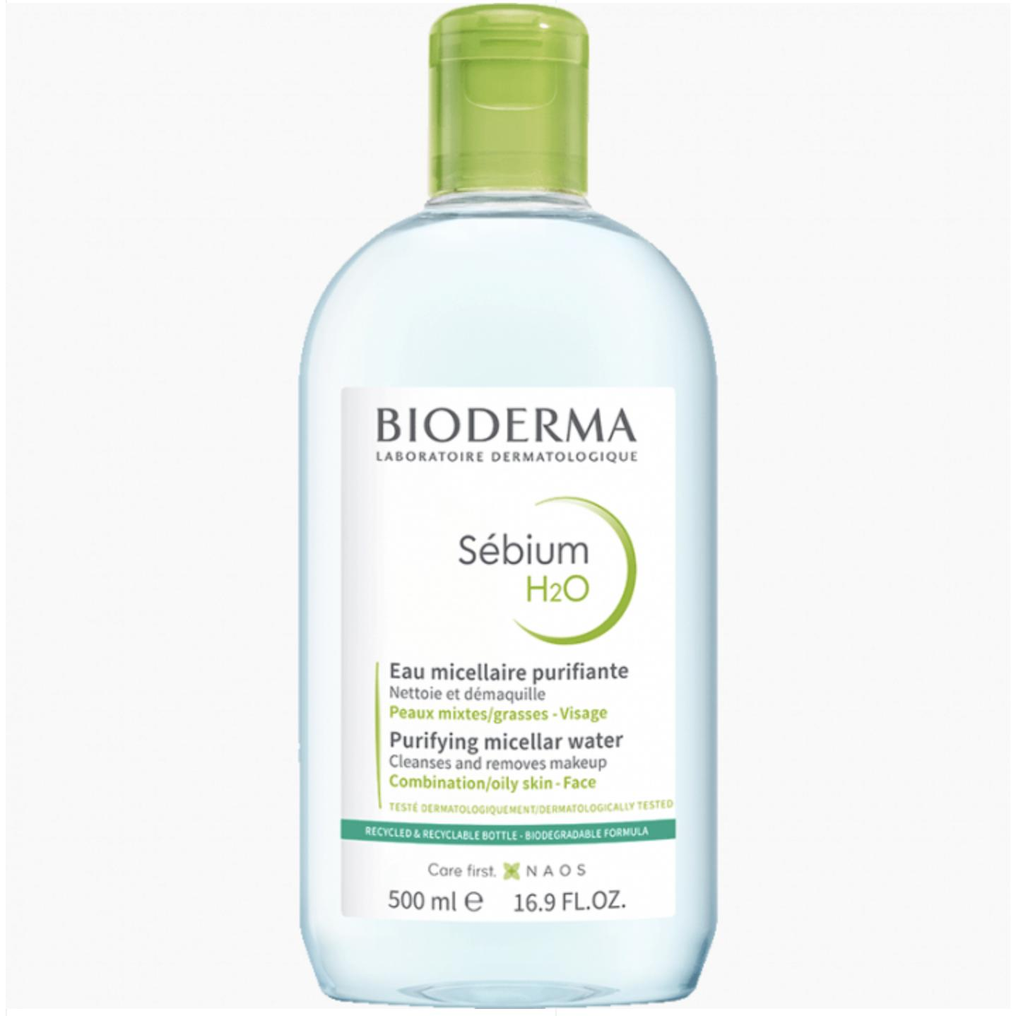 Agua Micelar Bioderma Sébium H2O 500ML - Limpiador Facial para el Cuidado de la Piel