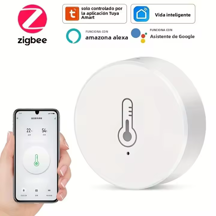 Sensor De Temperatura Y Humedad Inteligente RSH ZigBee Mini Termómetro Y Higrómetro Con Aplicación Tuya Smart Life Batería Integrada - 1