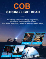 MiniLinterna COB LED Para Cabeza 3 Modos Impermeable Linterna Frontal Para Camping Al Aire Libre Pesca Nocturna - details 7