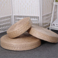 Cojín De Paja Tatami Para Meditación Y Yoga Estilo Japonés Silla Redonda De Paja Tejida Para Adultos Almohada De Piso Zen - details 5